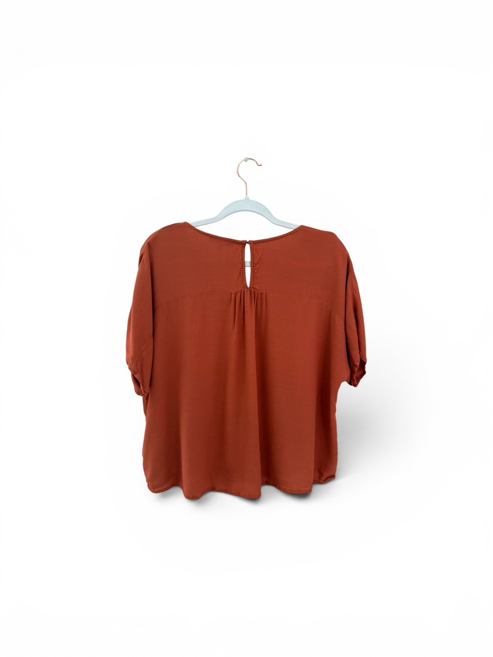 Madewell Rhyme V-Neck Blouse Top Burnished Mahogany Size Small - Picture 2 of 4